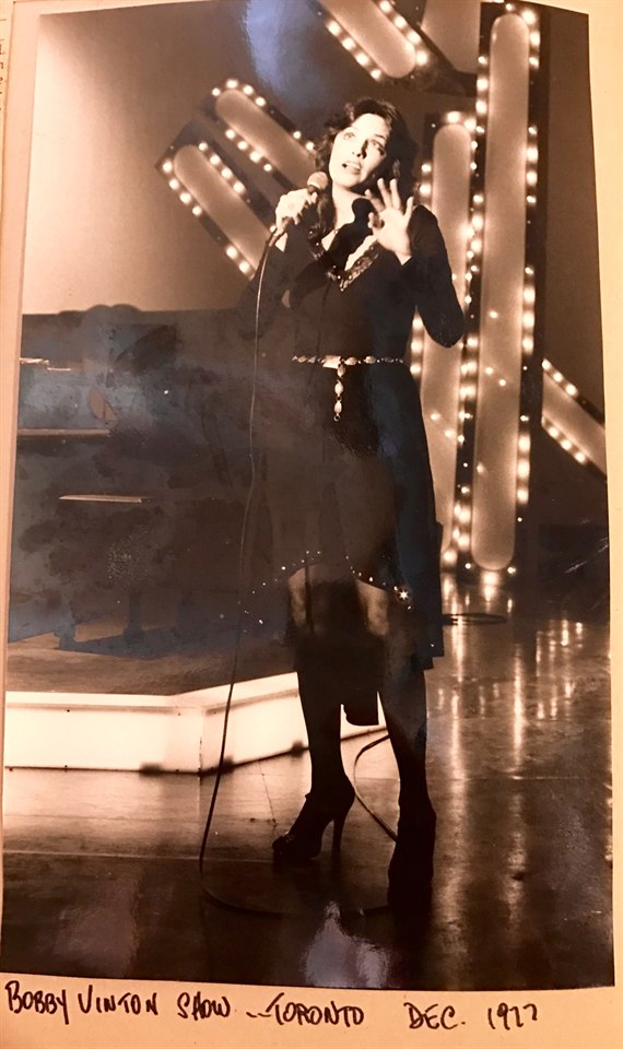 Denise McCann performing on the Bobby Vinton show in Toronto in December 1977