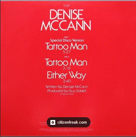 Tattoo Man special disco version back cover